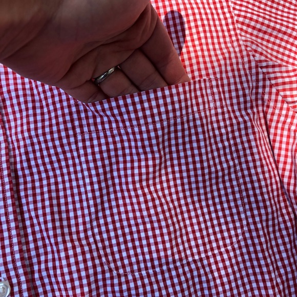 Lands End 100% cotton checkered button down shirtM - Picture 10 of 12